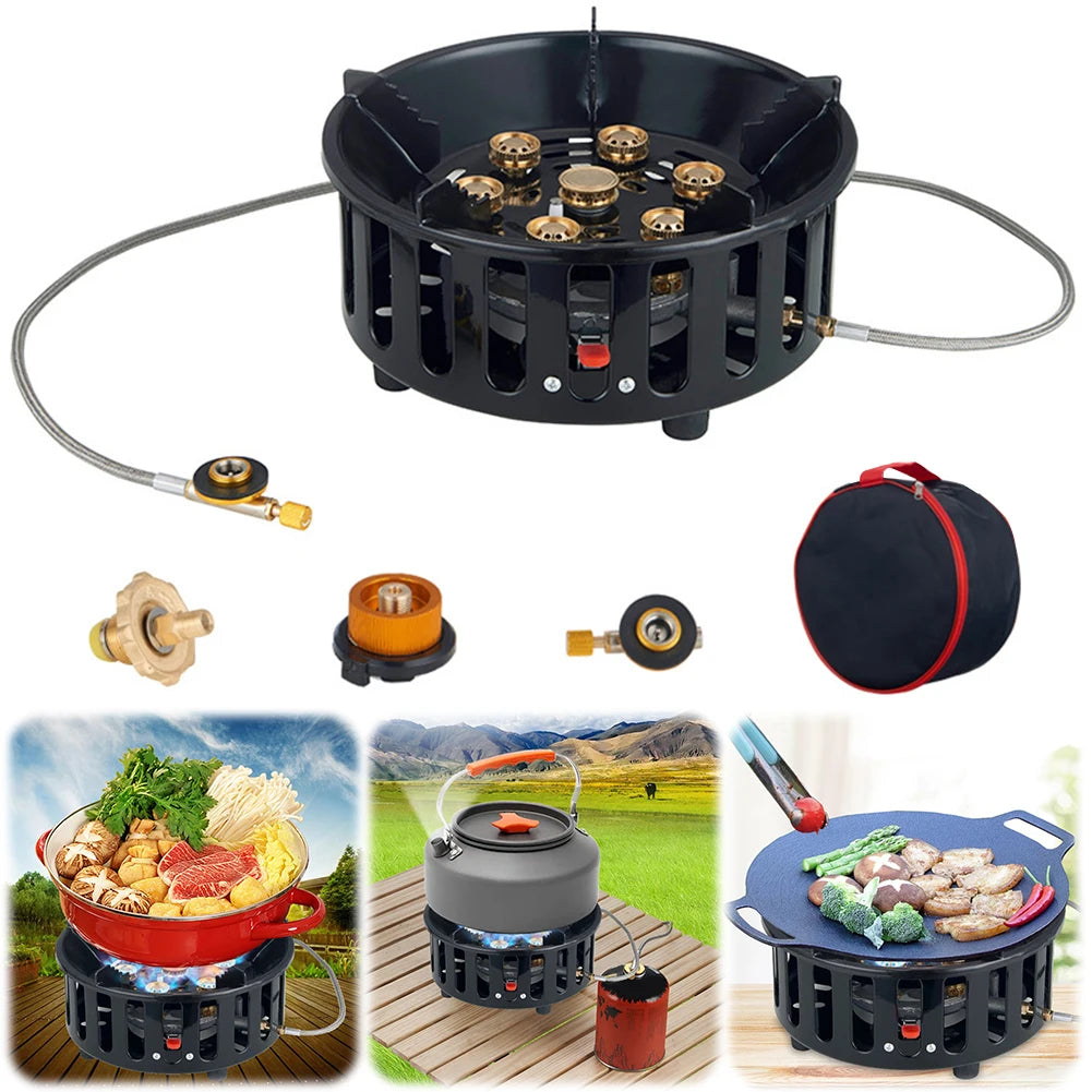 21000W Electronic Ignition Gas Stove Portable Camping Cooker Adapter