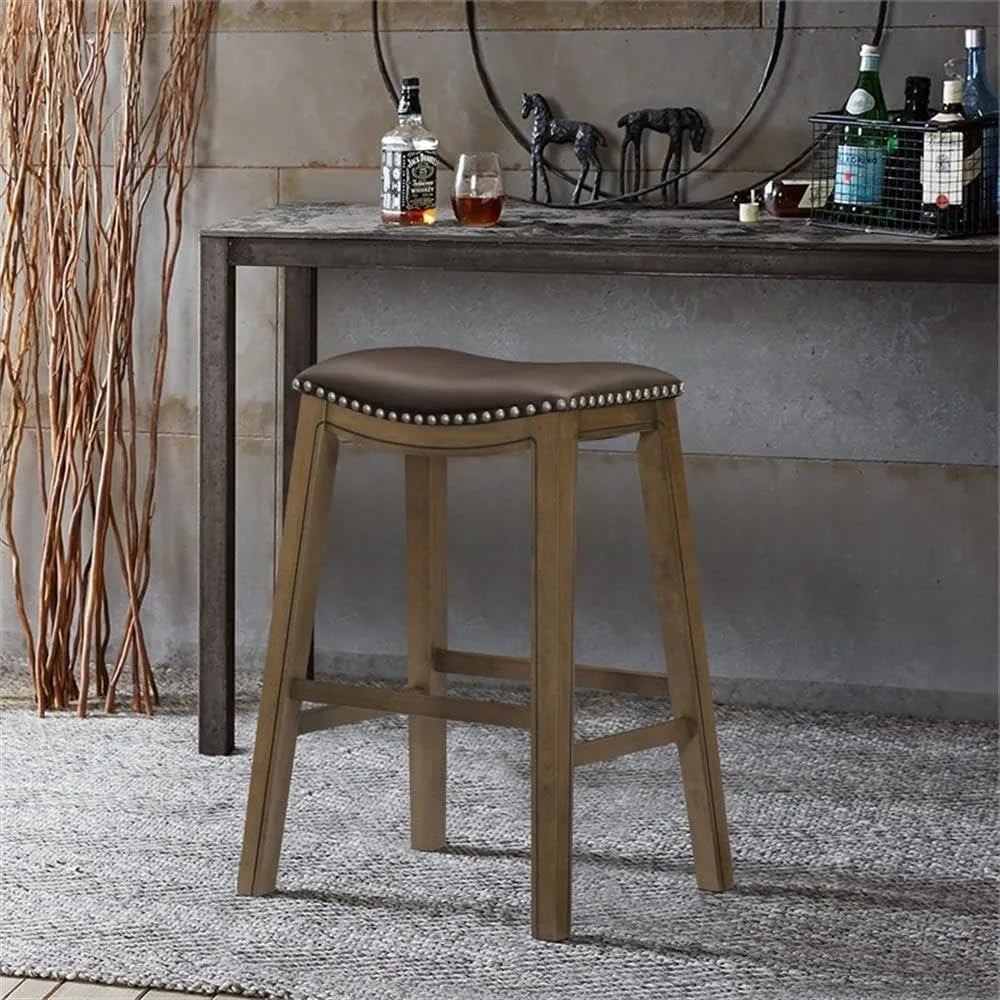 Ljustra Ordway Saddle Seat Bar Height Stool 30 inch Modern Wood Design