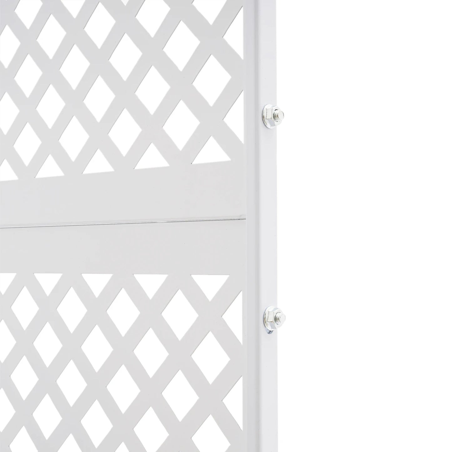 Elegant White Steel Privacy Screen Freestanding Room Divider 3 Panels