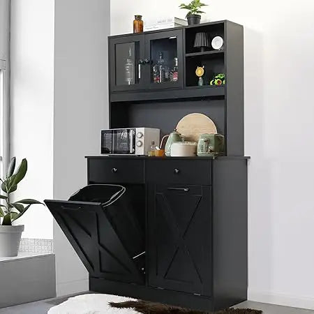 Dual Tilt Out Trash Storage Cabinet Kitchen Sideboard Cupboard