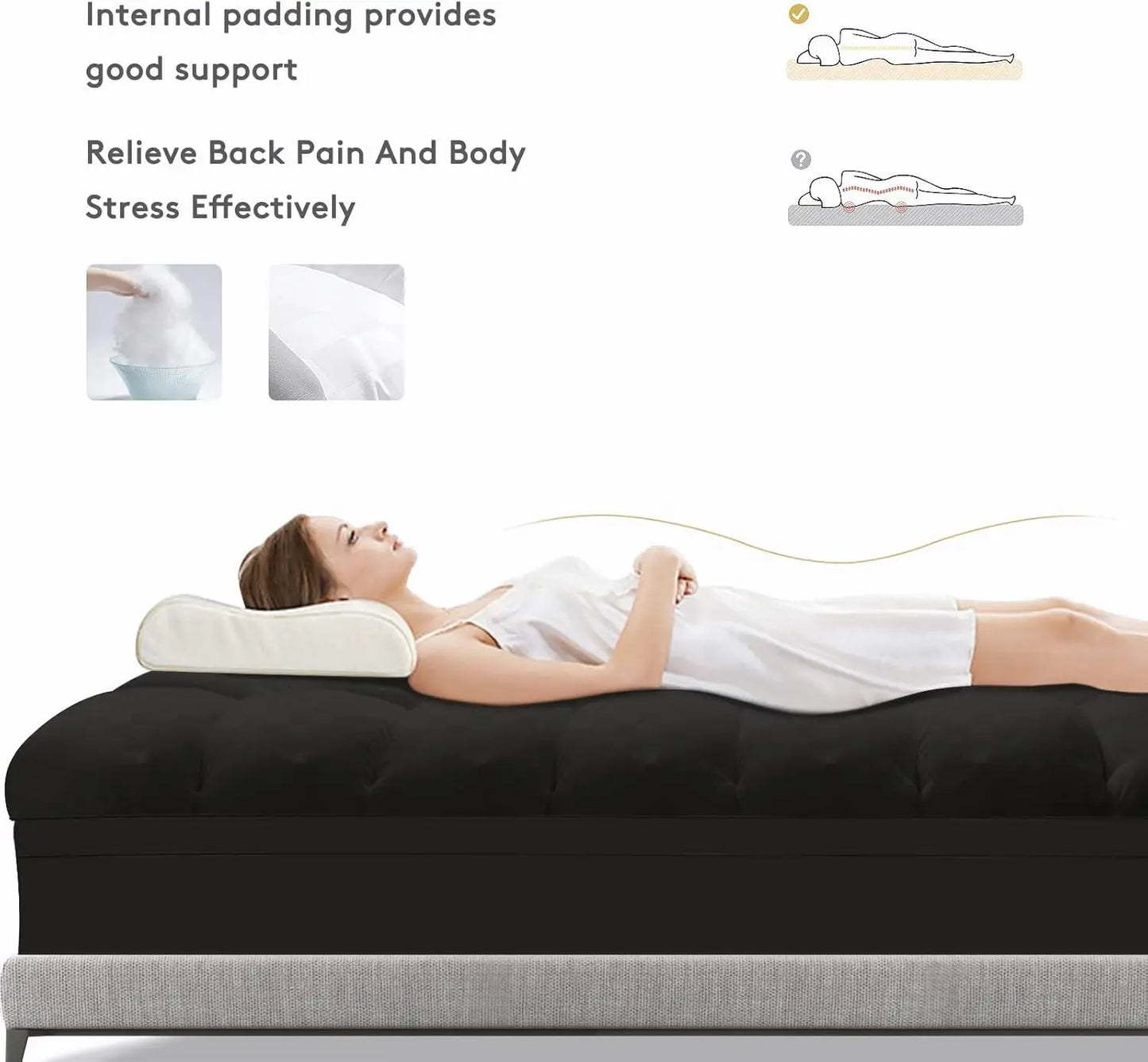 Ljustra Twin XL Mattress Topper Extra Thick Cooling Protector Back Pain Relief