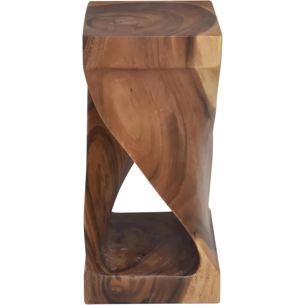 Ljustra Solona Solid Wood Side Table Acacia Whimsical Design Natural Finish