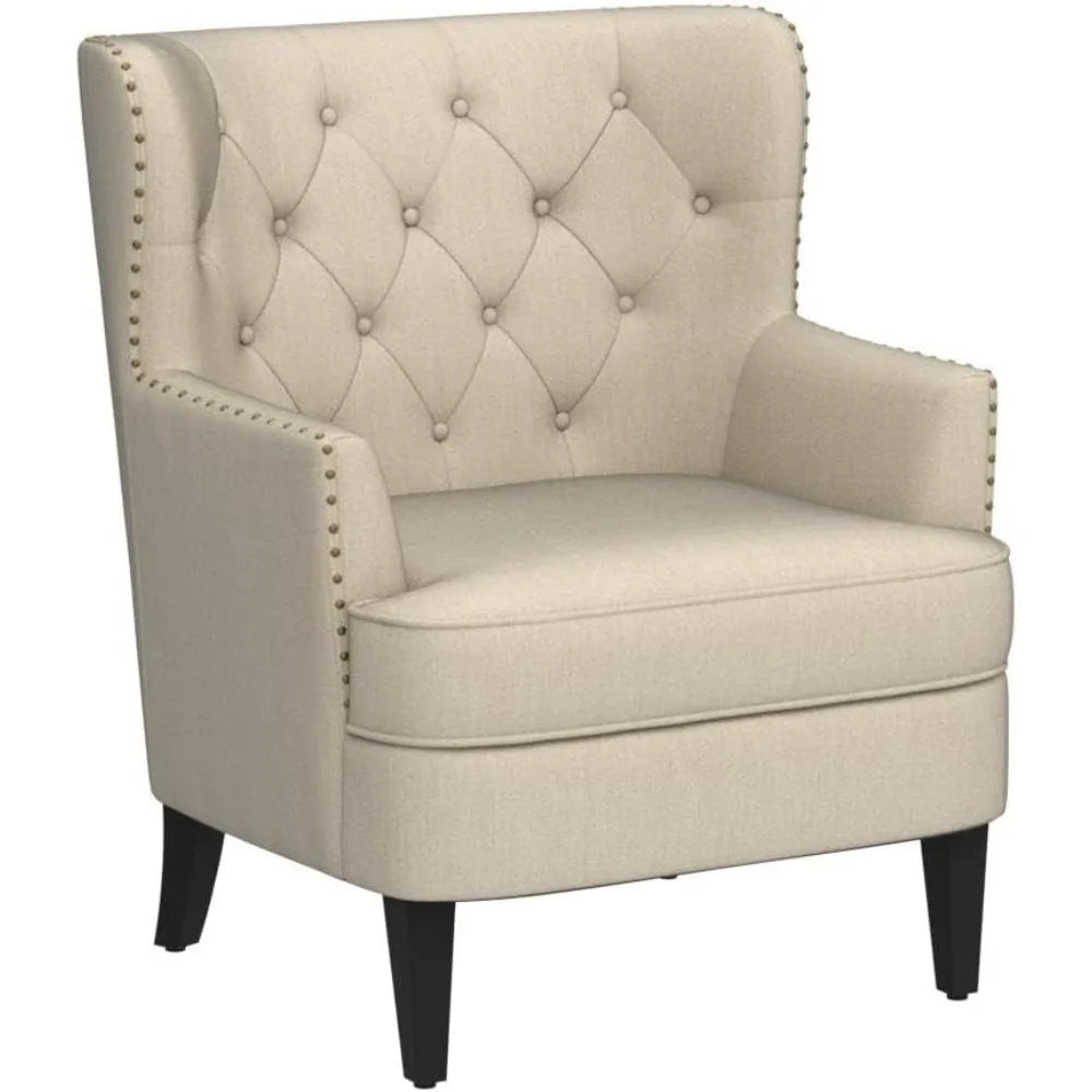 Accent Chair Ottoman Set Mid-Century Modern Upholstered Living Room Chair