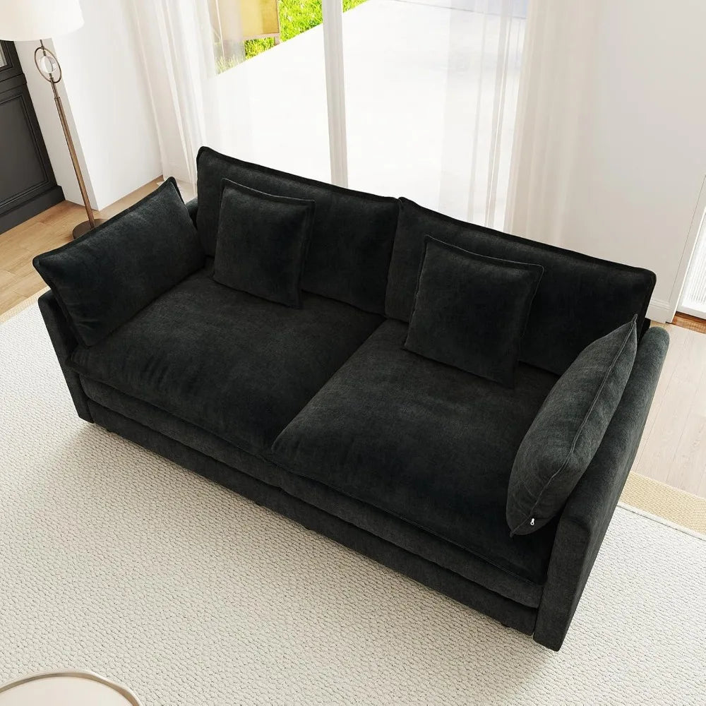 Modular Sectional Sofa Loveseat Chenille Cloud Couch with Pillows