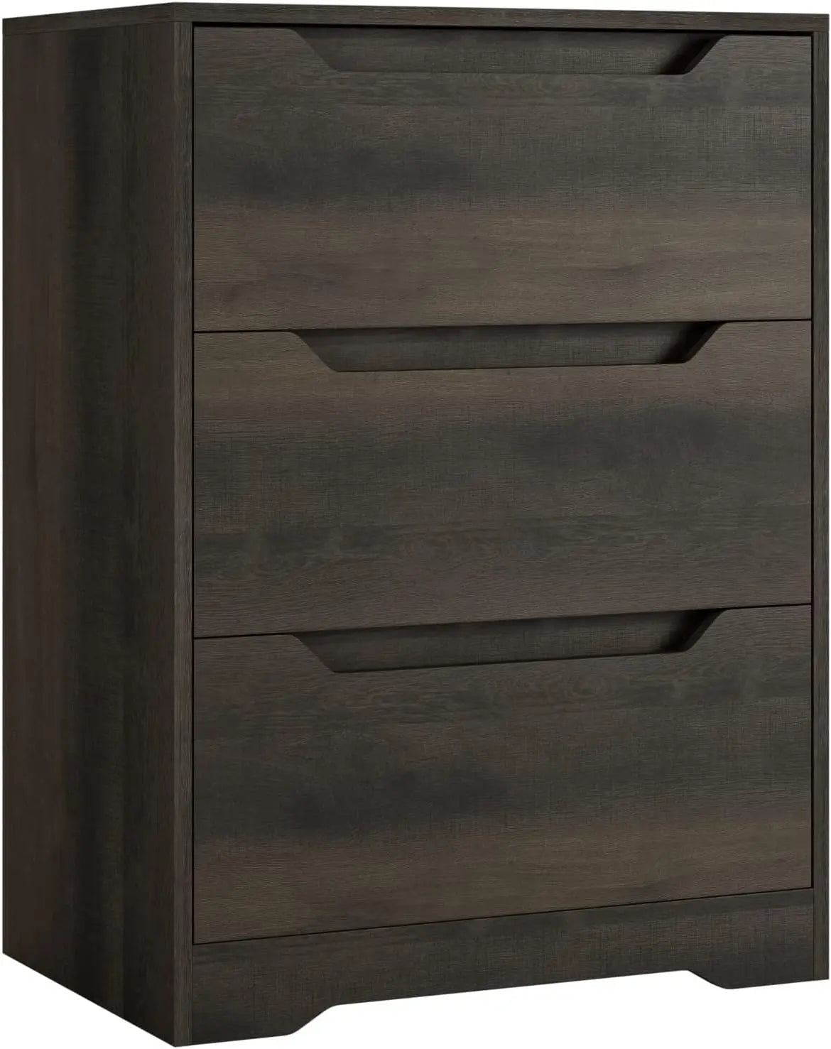 Modern Wood 3-Drawer Dresser Tall Nightstand Storage Chest Accent Furniture