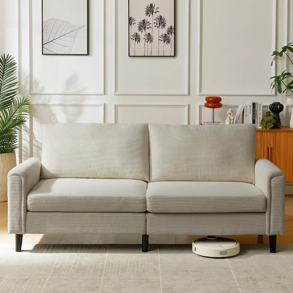 Corduroy Sofa Couch Adjustable Seat Depth 75"–142" Small-XL Couch 4-Seater Love