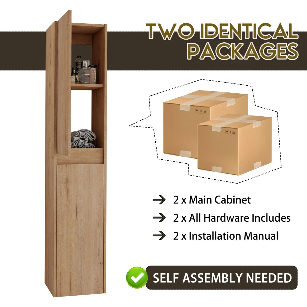 30 Inch Wall Mounted Bathroom Vanity With Sink and Side Cabinet