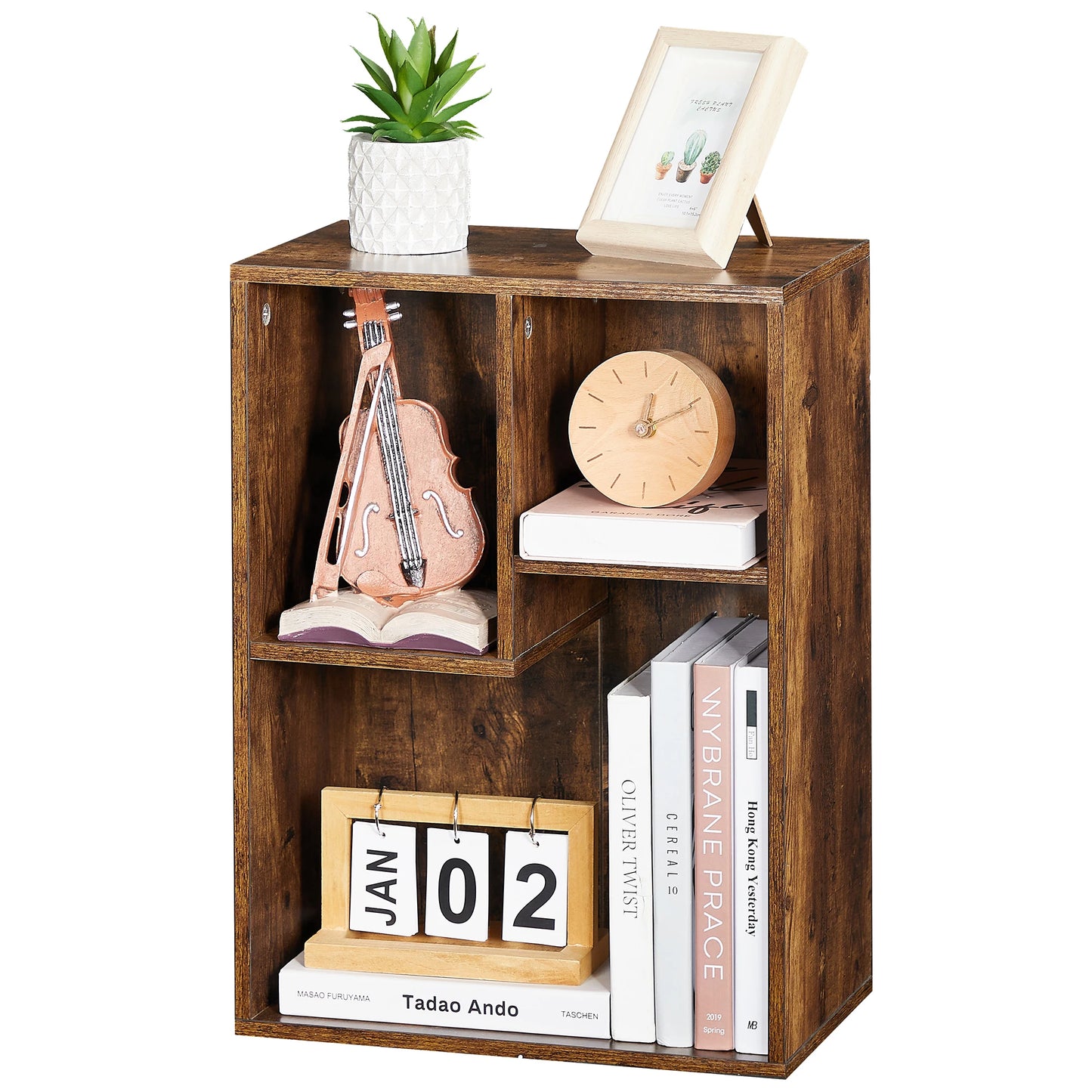 Ljustra Modern 3-Cube Bookshelf Minimalist Storage Organizer