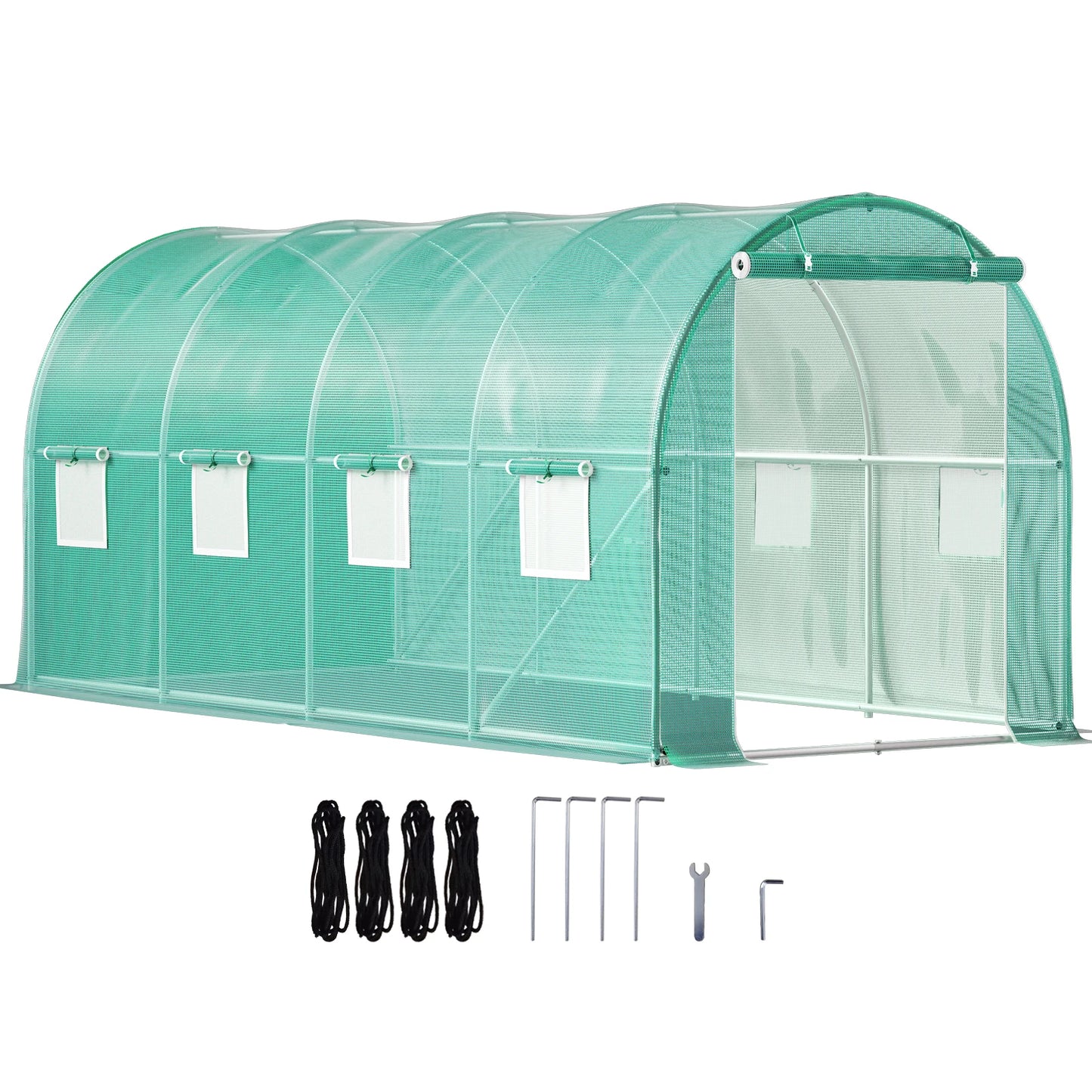 SucceBuy Walk-in Tunnel Greenhouse Galvanized Frame Waterproof Cover