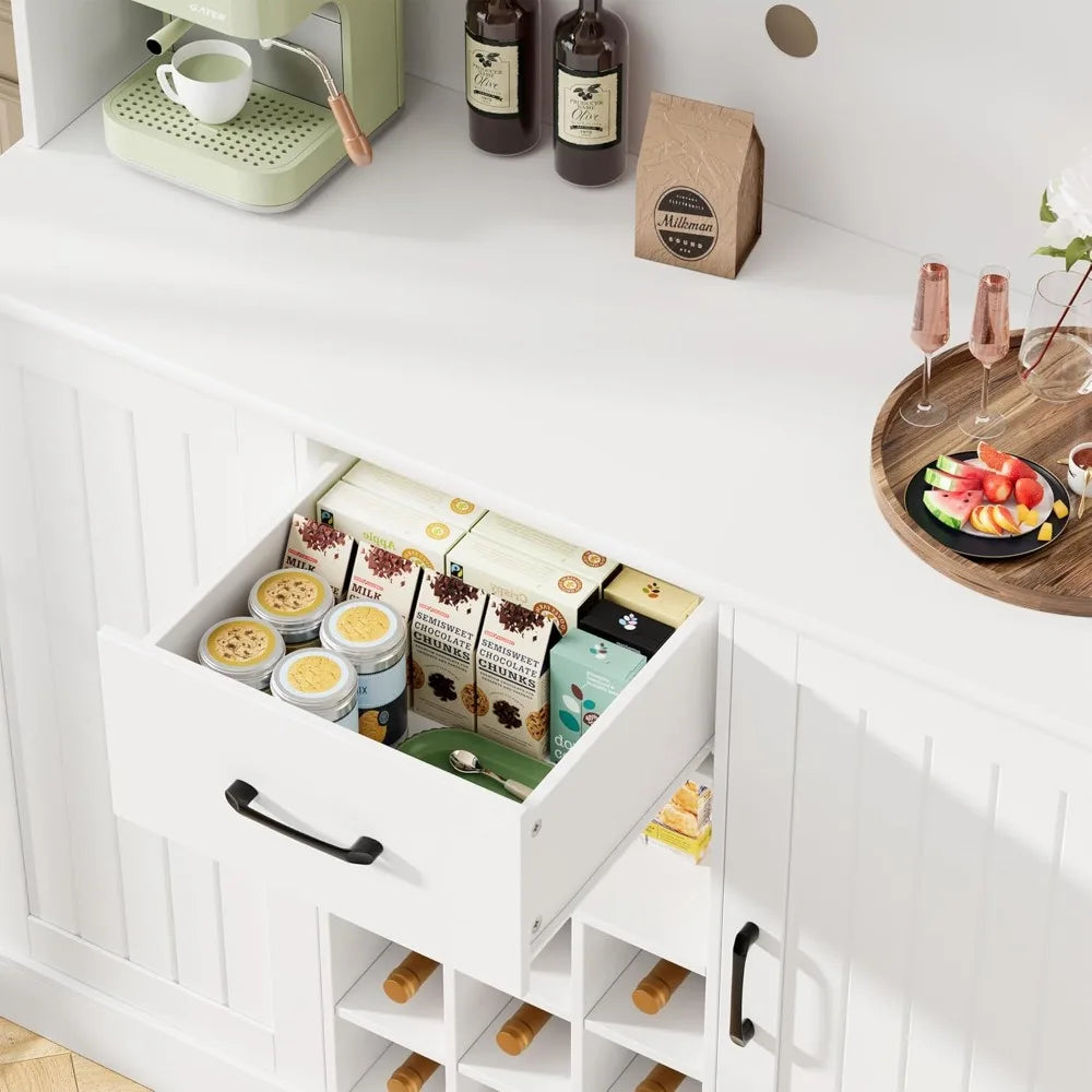 Buffet Cabinet with Hutch Modern Kitchen Sideboard Storage Coffee Bar