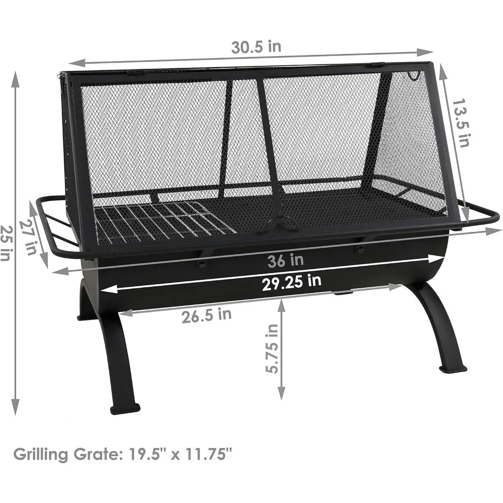 36 Inch Northland Steel Outdoor Fire Pit BBQ Grill Portable Patio Heater
