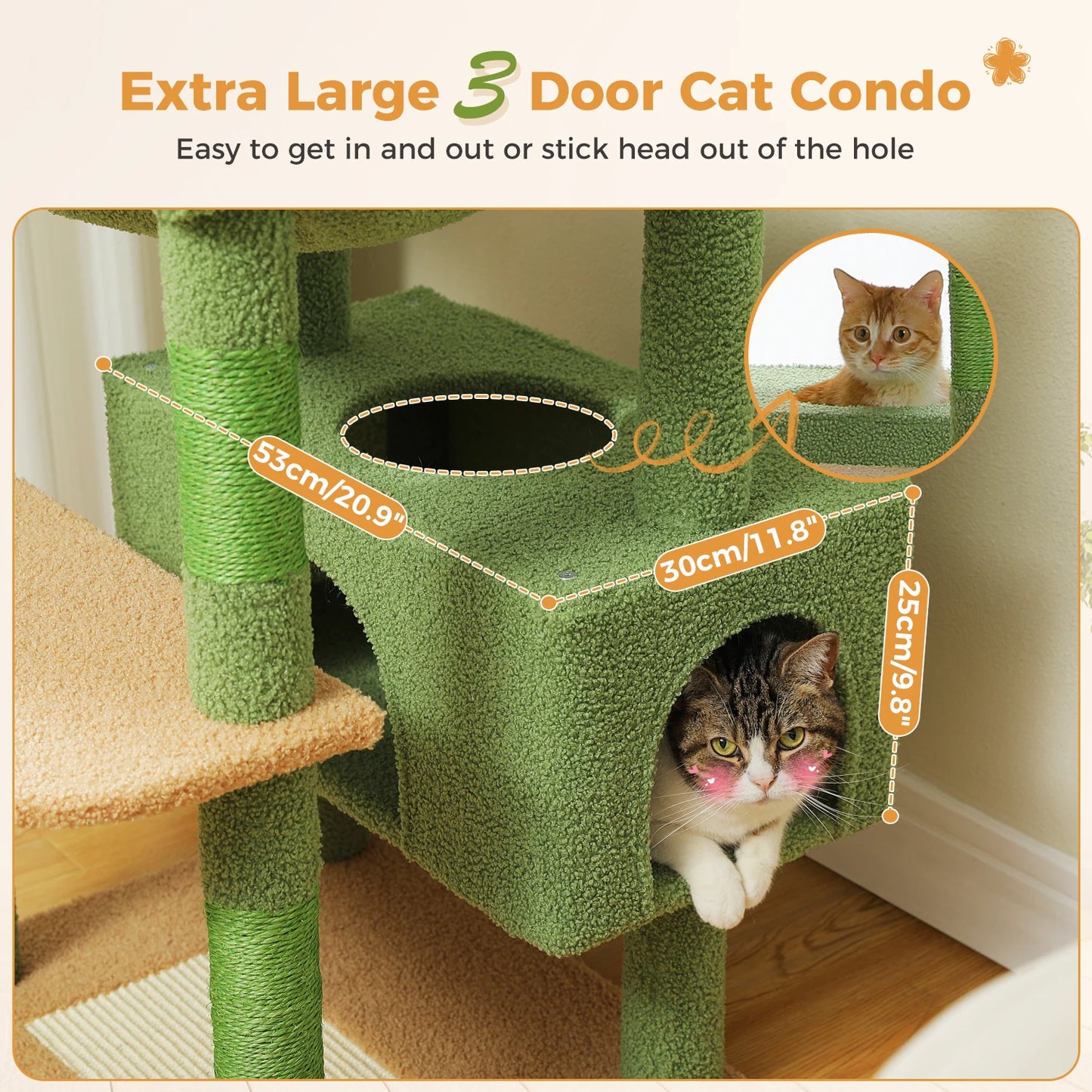 Multi-Level Cat Tree Tower Scratching Posts Hammock Condo Indoor Cats