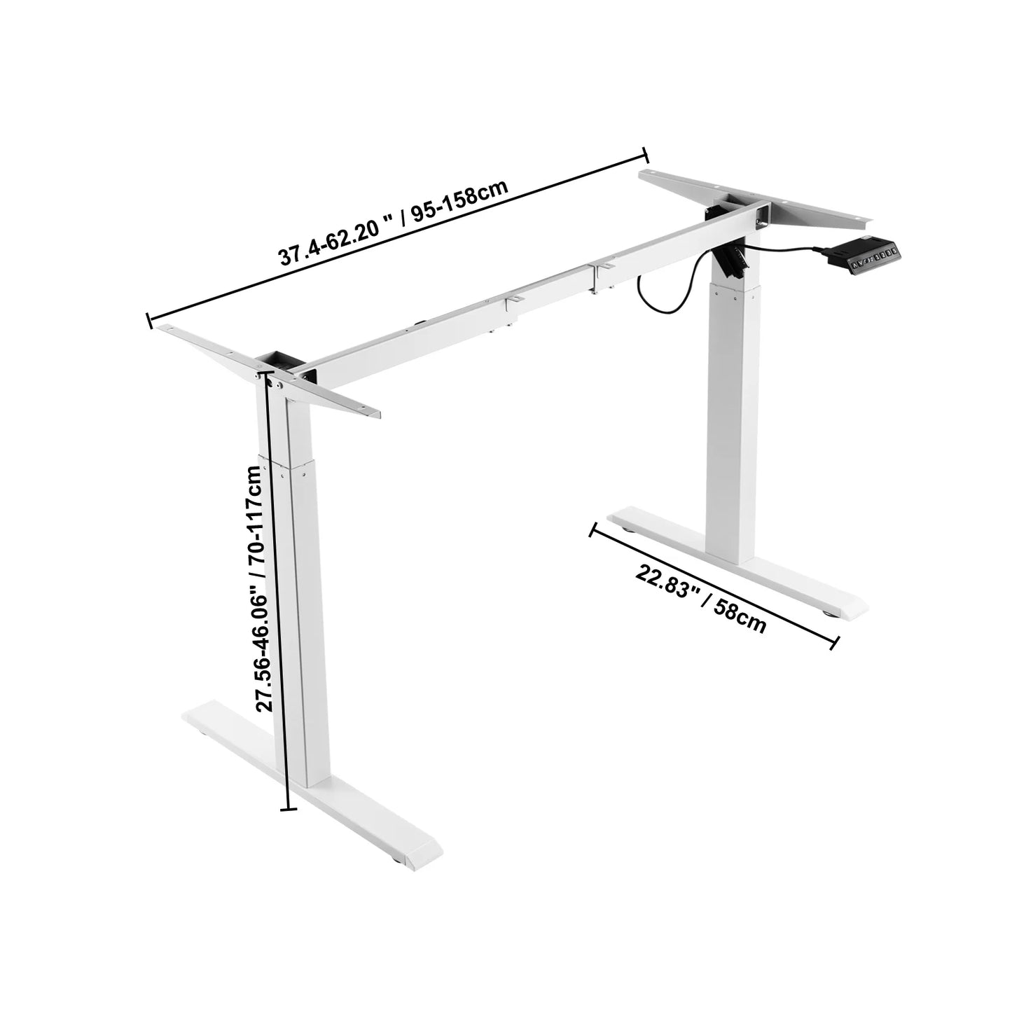 Ljustra Electric Standing Desk Frame Ergonomic DIY Workstation Black White