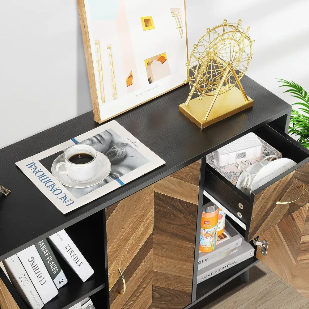 Buffet Cabinet Storage Small Accent Mid Century Modern Sideboard