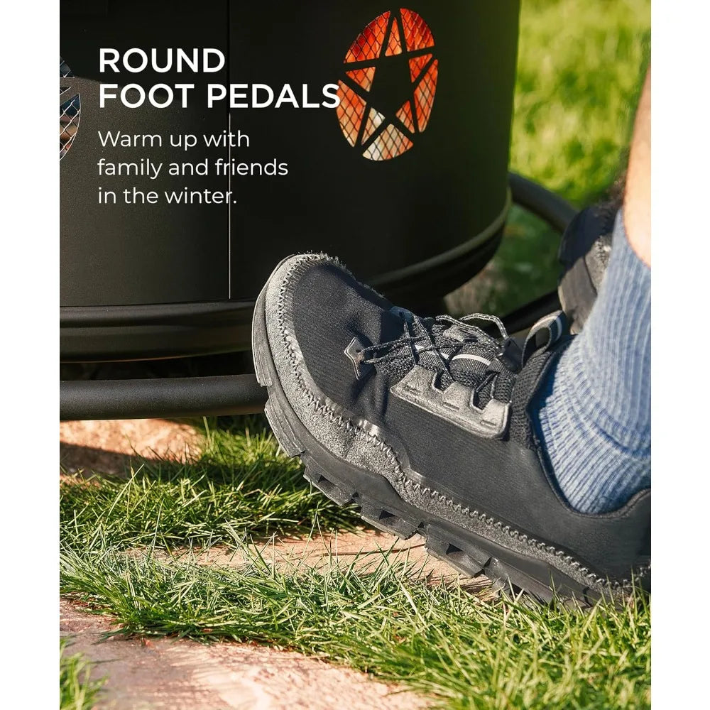 35 Inch Outdoor Fire Pit BBQ Grill Table 3 in 1 Metal Fire Pit