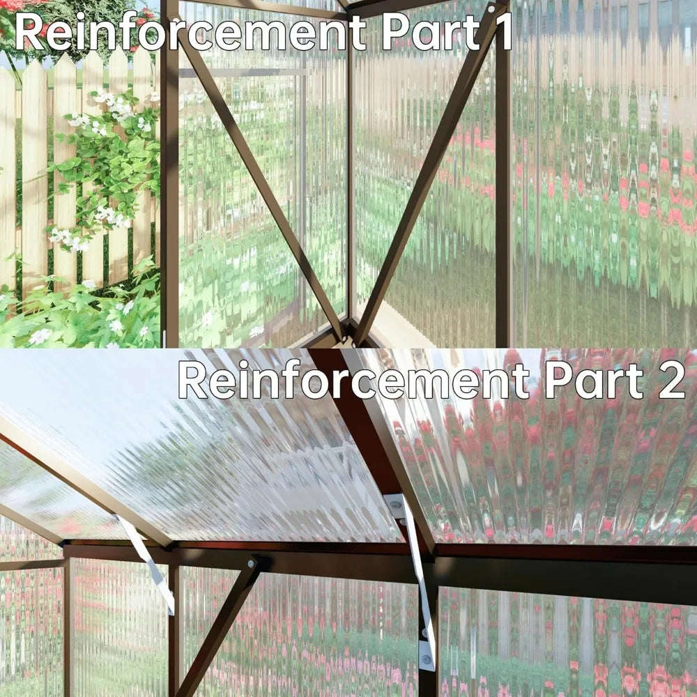 CQZY 8x10 FT Greenhouse Outdoor Sturdy Weather-Resistant Garden Space