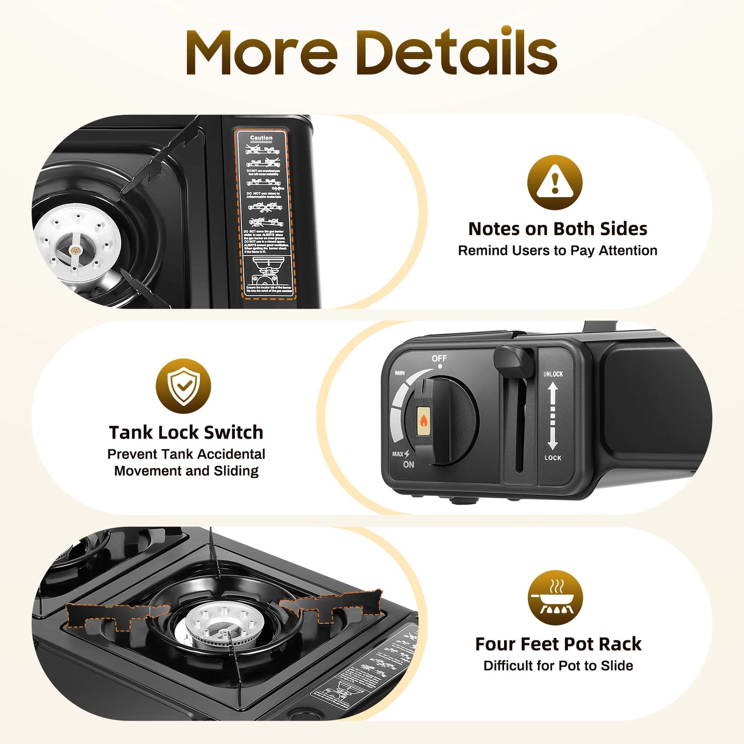 Ljustra 2in1 Portable Camping Stove Butane Burner Kit with Baking Pan