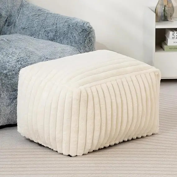 15 Inch Bean Bag Ottoman Pouf Memory Foam Footstool Accent Stool