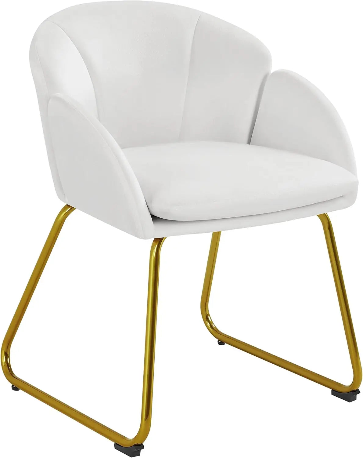 Modern Flower Velvet Vanity Chair with Golden Metal Legs for Home
