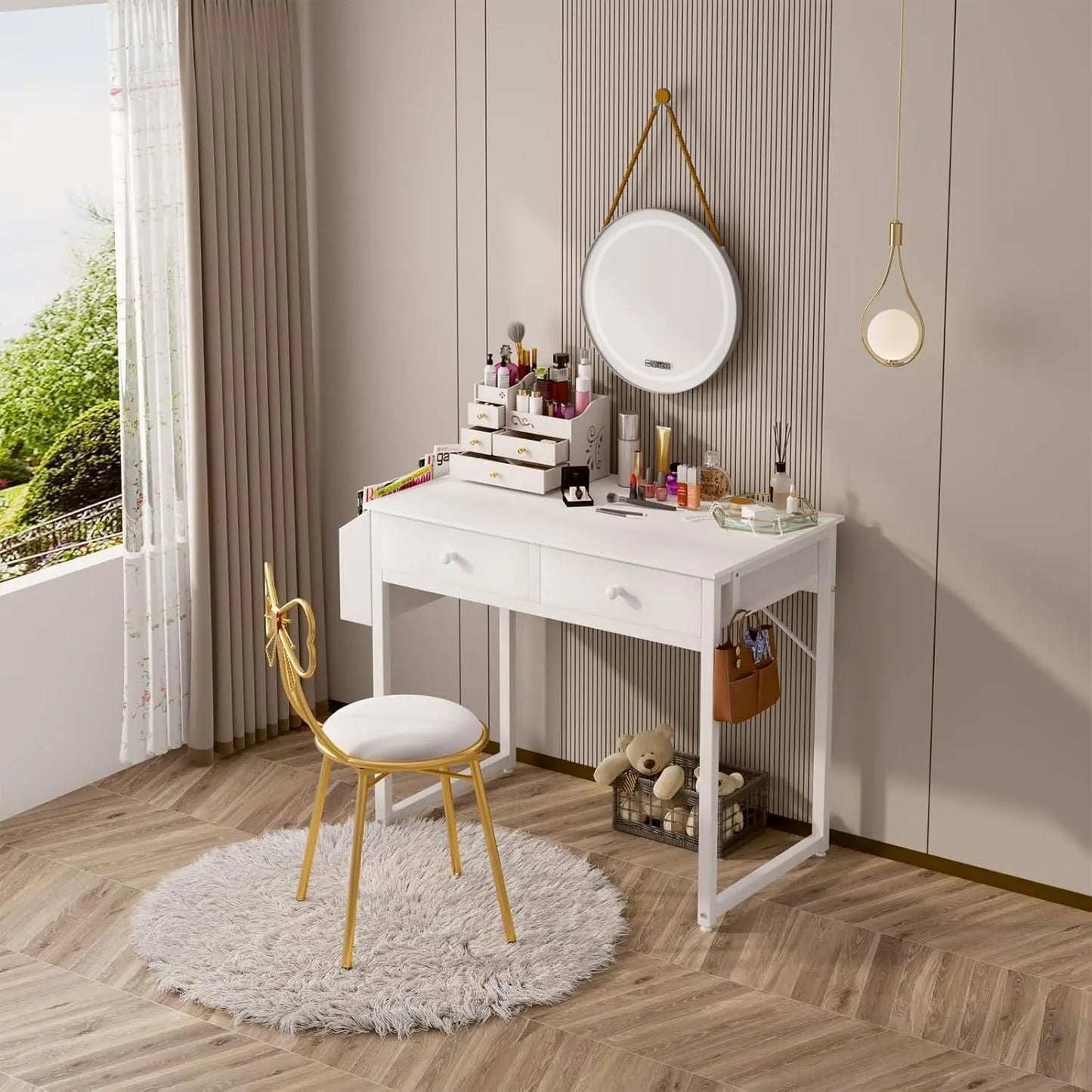 Small Desk with Drawers Home Office Writing Computer Study Bedroom