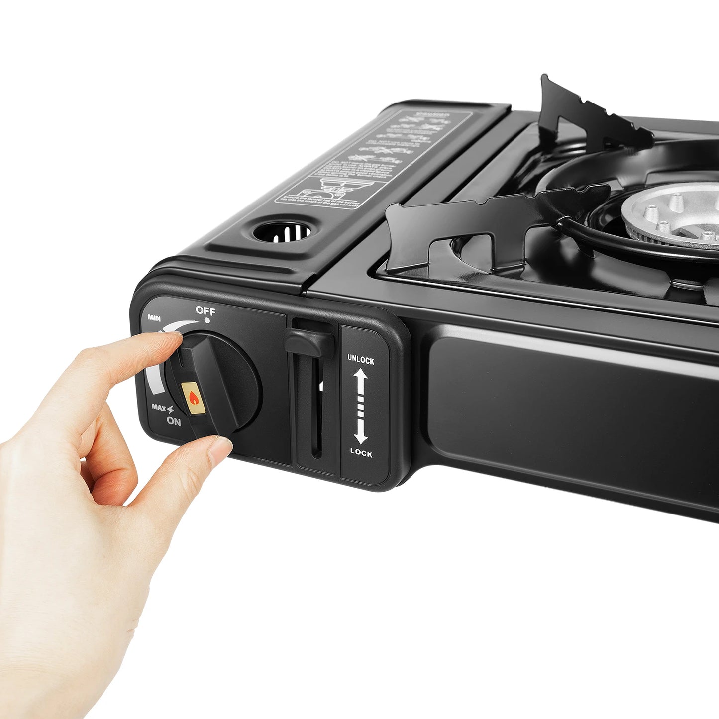 Ljustra Portable Dual Burner Camping Stove with Grill Tray and Case