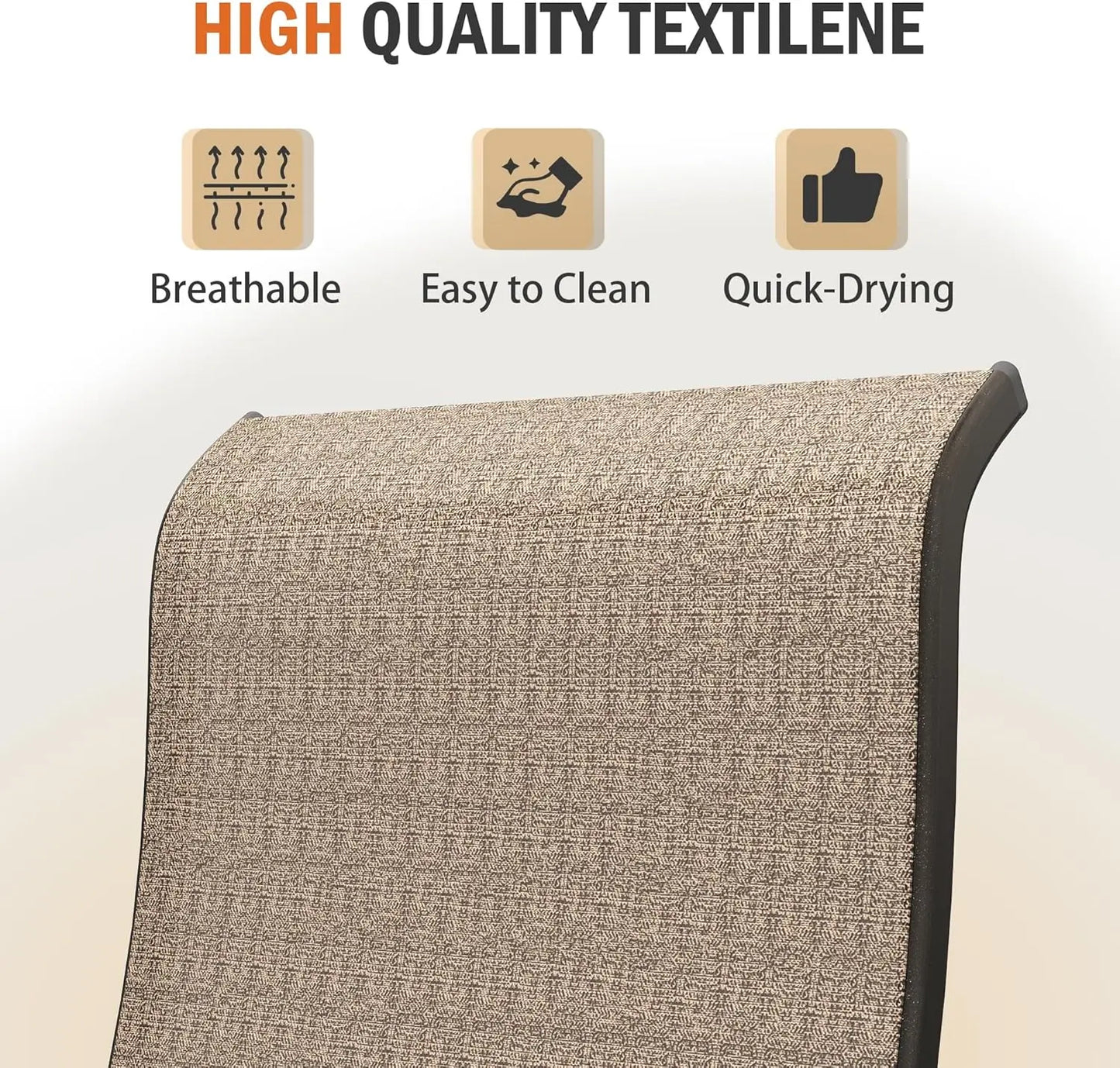 Patio Swivel Chairs Set of 4 Outdoor Dining Chairs Textilene Metal Frame