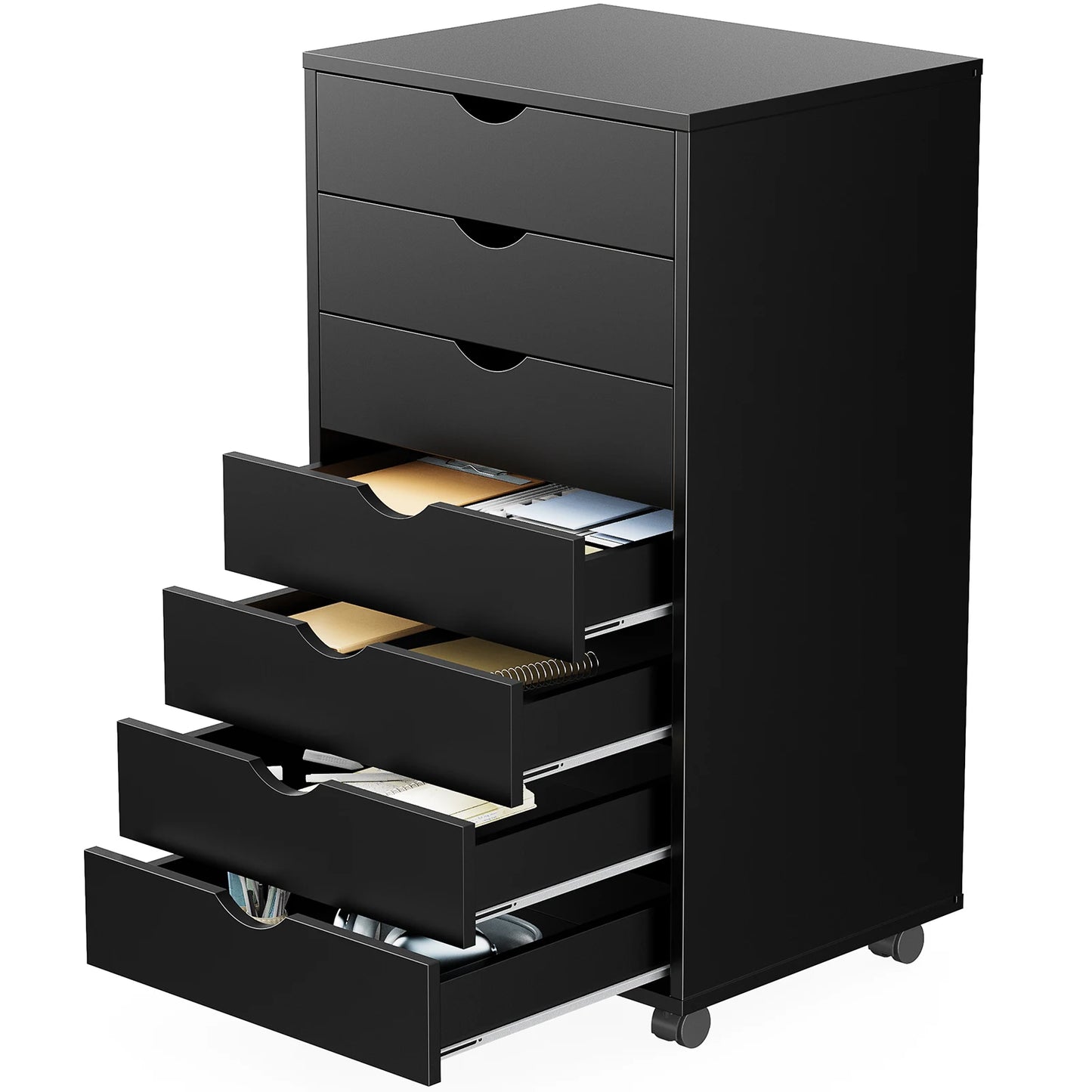 Ljustra 7 Drawer Mobile Storage Cabinet Nightstand Organizer Rolling