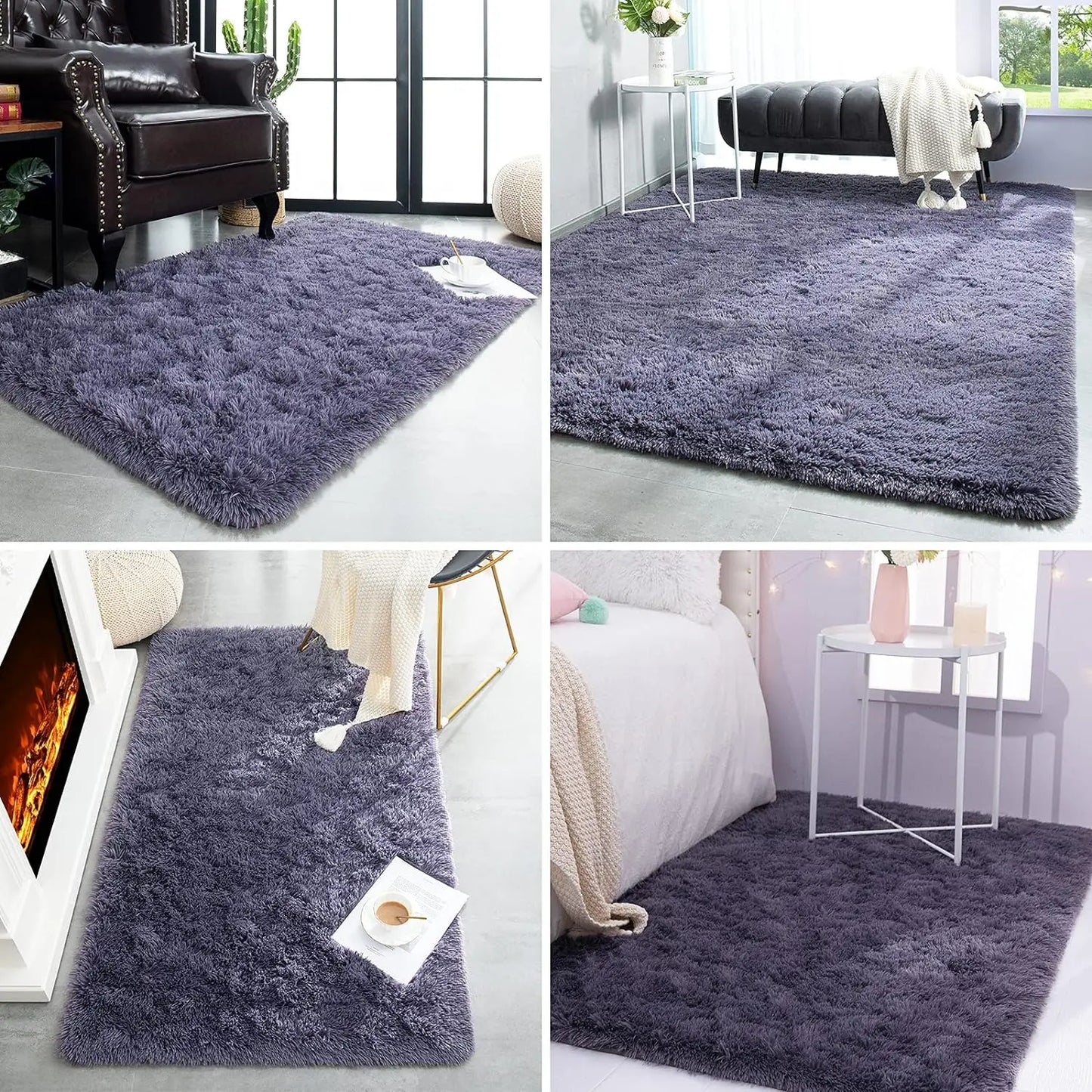 Fluffy Area Rugs for Bedroom Living Room Soft Fuzzy Non Slip Carpet