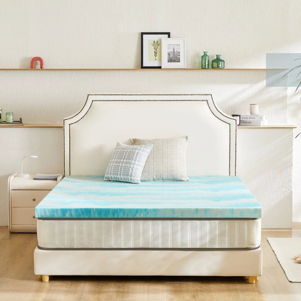 Ljustra 3 Inch Memory Foam Mattress Topper Cooling Gel Infused Pressure Relief
