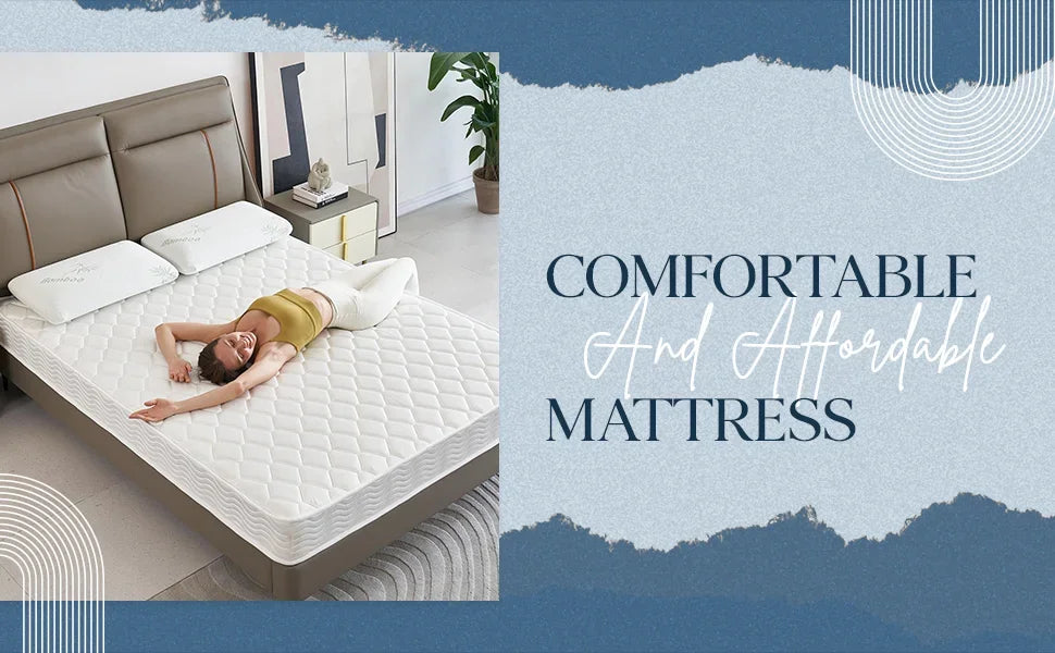 Ljustra Queen Mattress 6 Inch Hybrid Pocket Coil High Density Comfort Foam