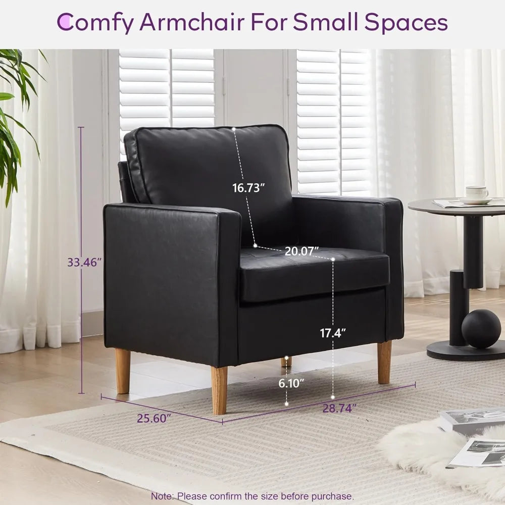 57 Inch Black Faux Leather Sofa Loveseat Mid Century Modern Style