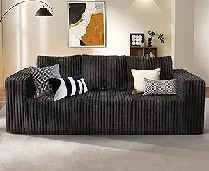 Ljustra Modular Cloud Sofa 3-Seater 95” Corduroy Deep Seat Sectional Couch