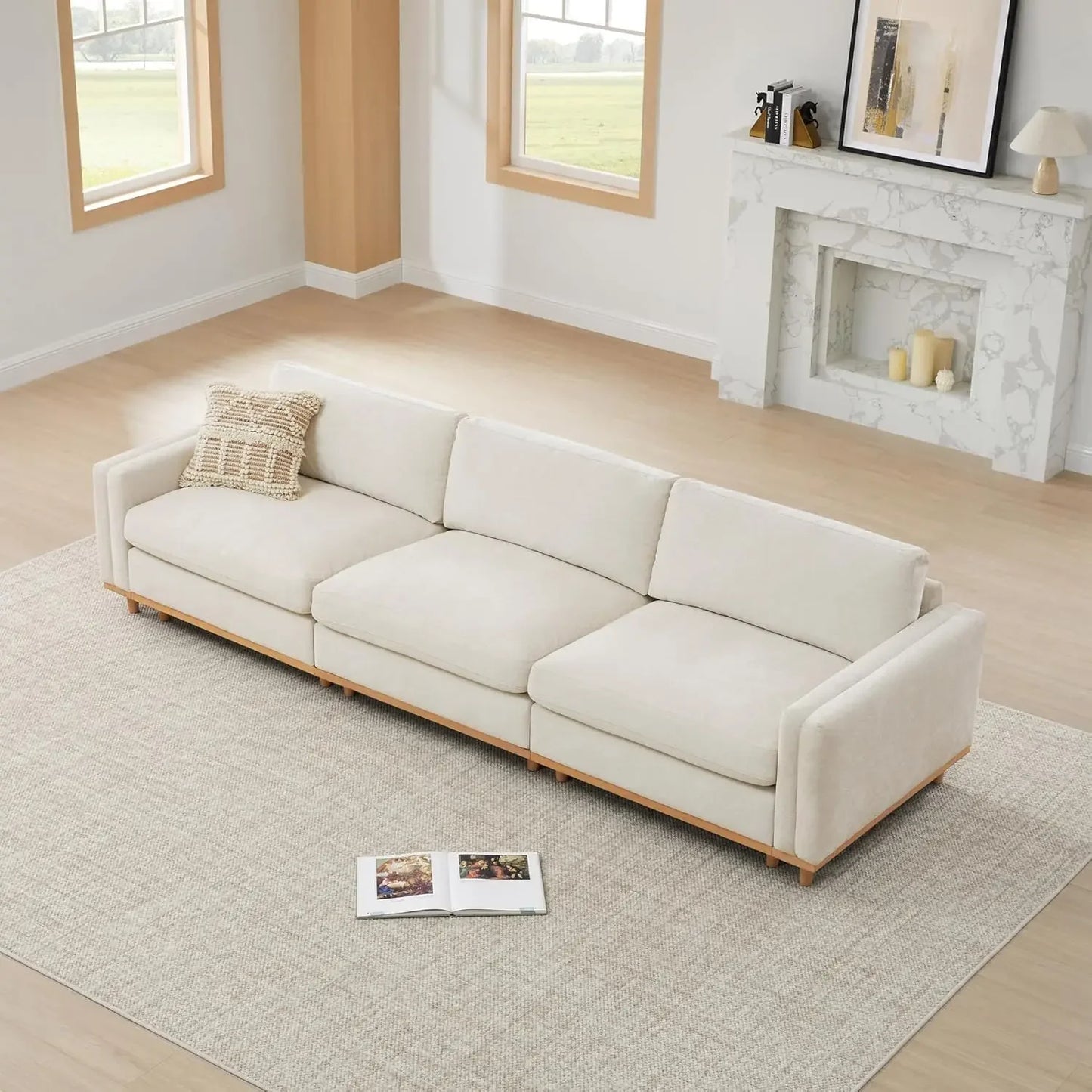 Ljustra Super Large Luxury 3 Seat Sectional Modular Sofa 118 Inch