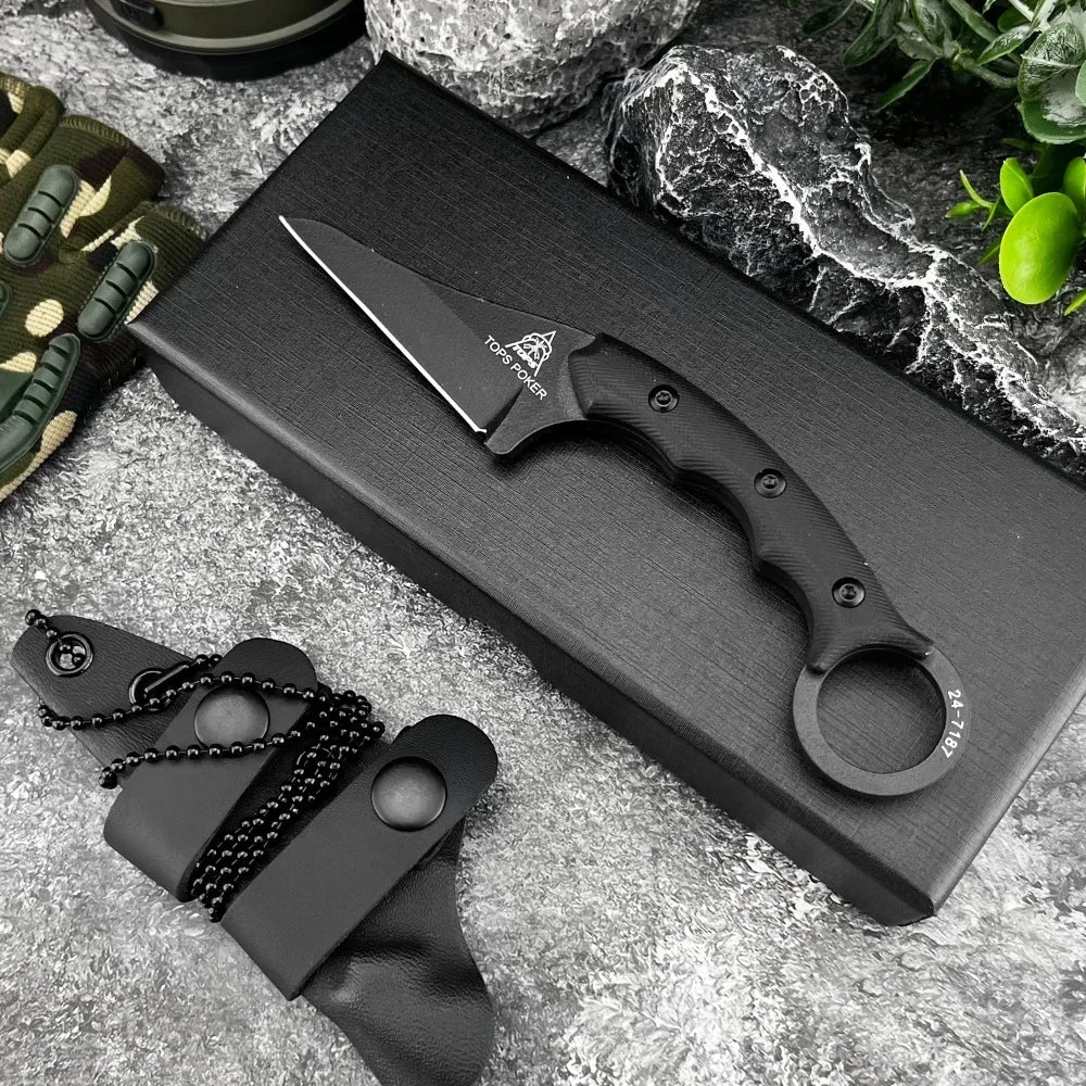 Ljustra TOPS Straight Knife G10 Handle Tactical Combat Self-defense Knife