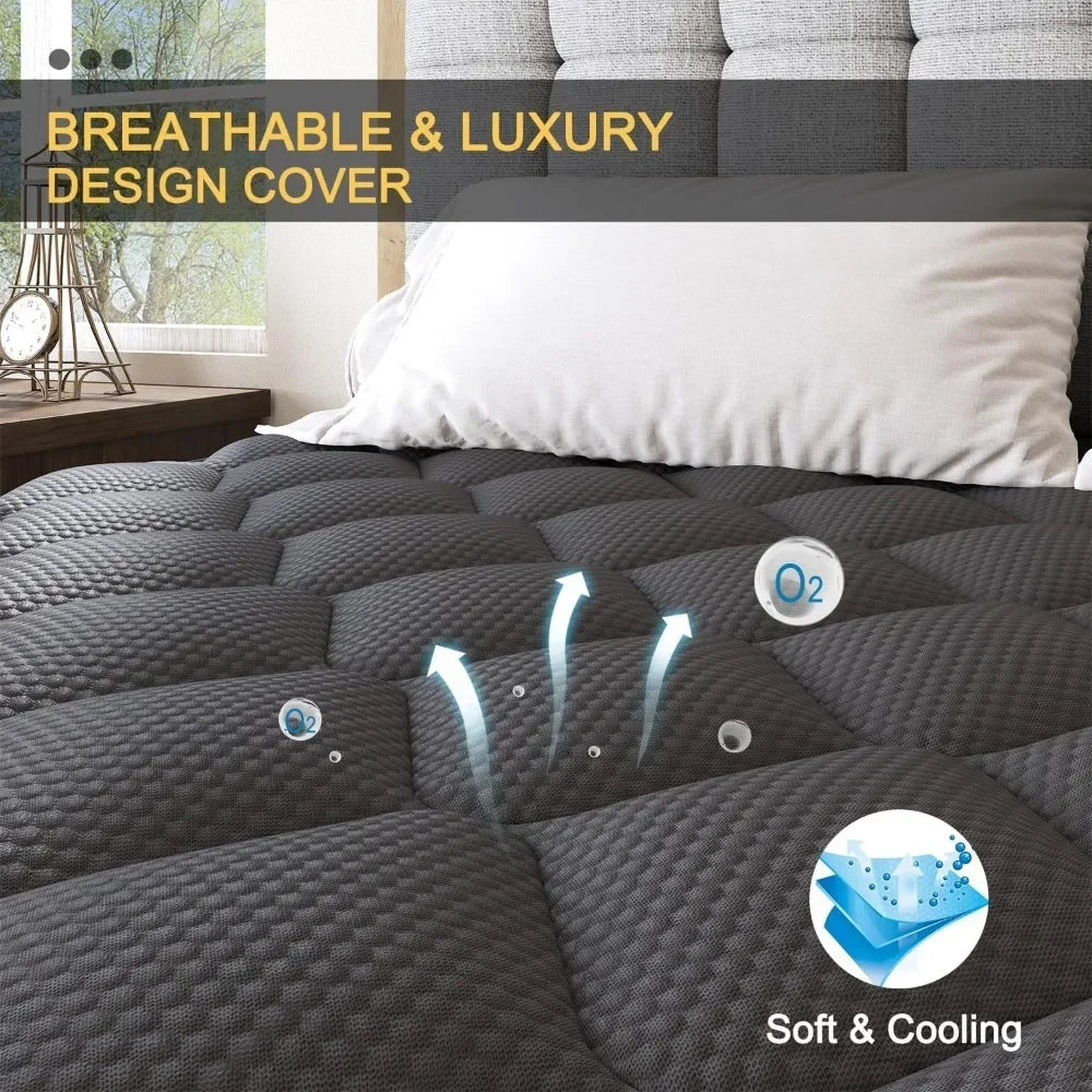 Ljustra Queen Hybrid Mattress Euro Top Medium Firm Support