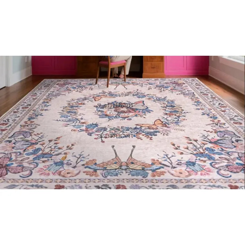 Butterfly Insect Print Non-Slip Area Rug for Bedroom Office Dining Room
