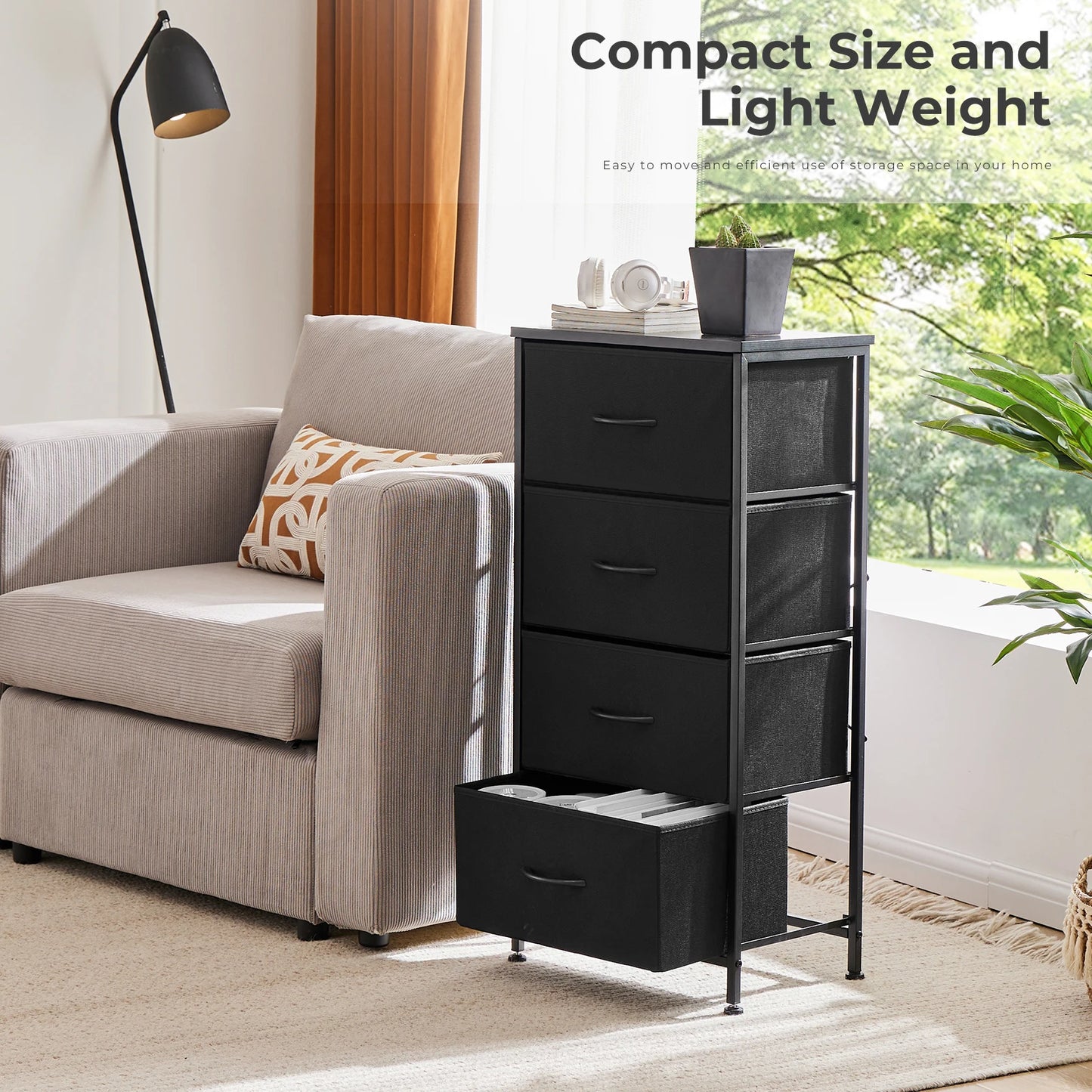 Ljustra Multifunctional Living Room Fabric Storage Cabinet Steel Frame