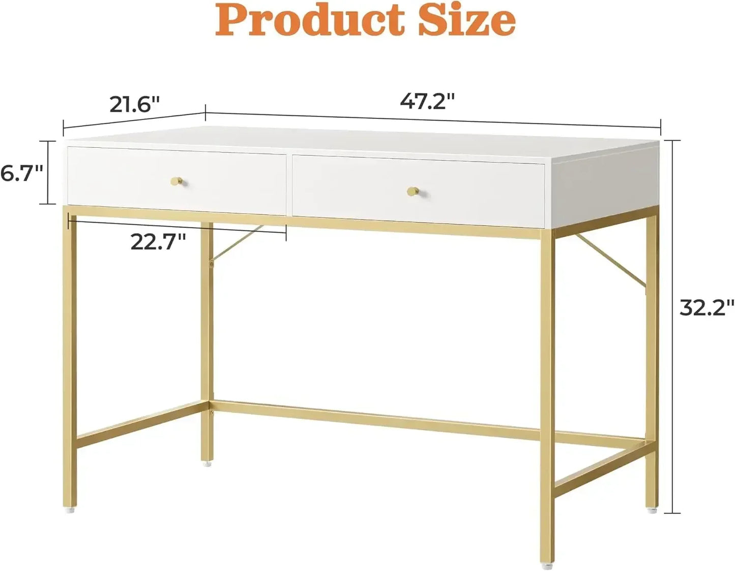 Modern Vanity Desk with Drawers Makeup Computer Desk for Home Office