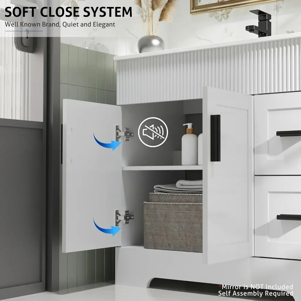 36 Inch Modern Bathroom Vanity Sink Combo with Undermount Single Sink