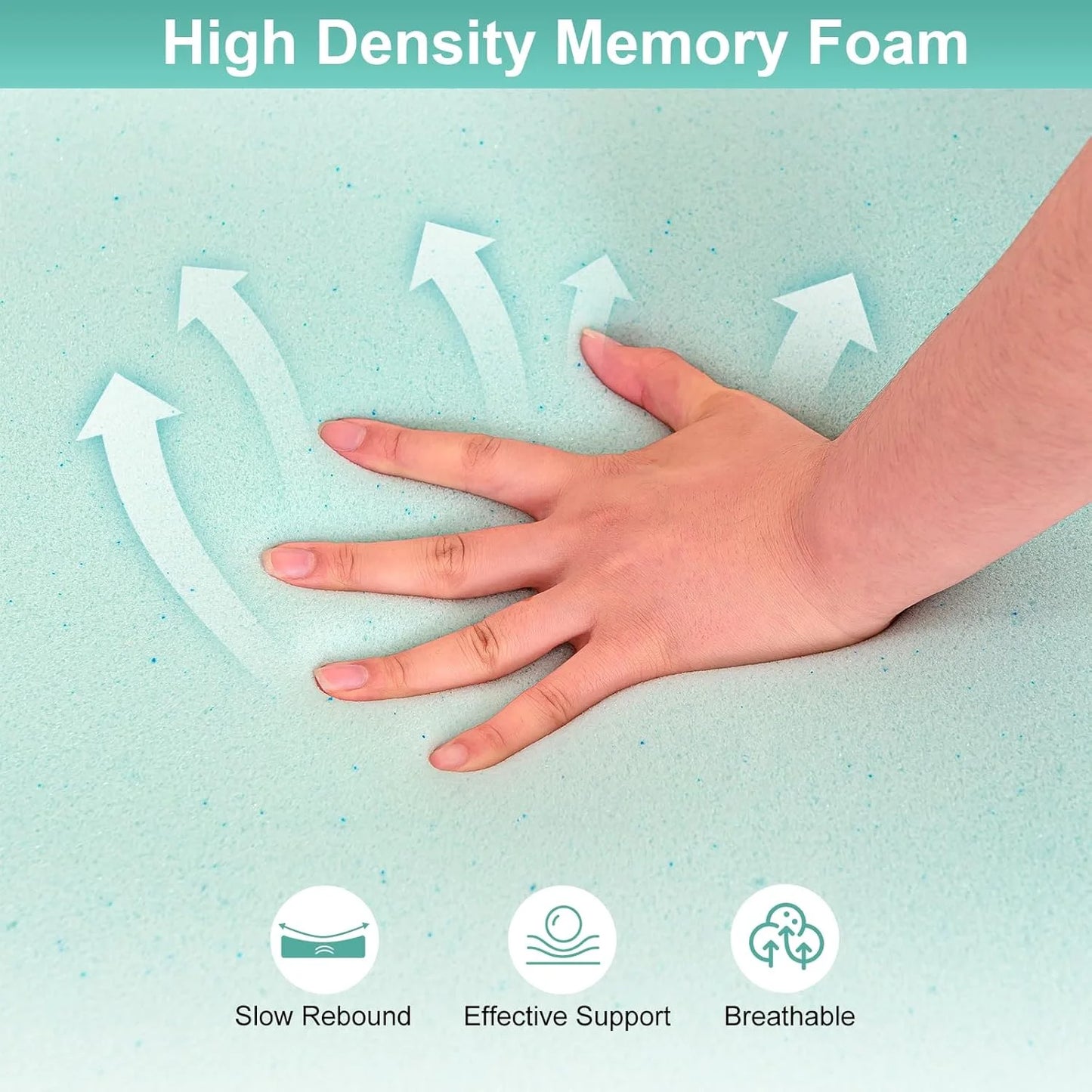 Ljustra 3 Inch Memory Foam Mattress Liner Cooling Pad for Comfort Relief