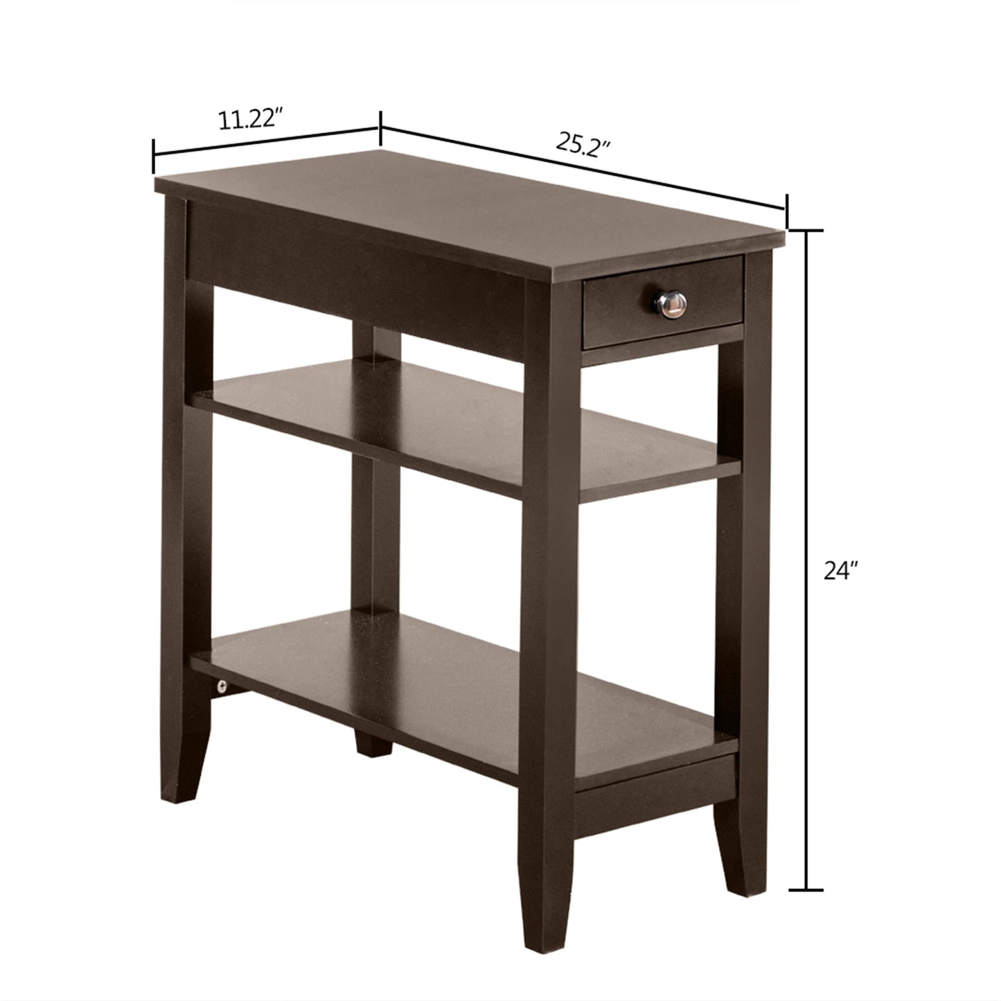 Modern Two Layer Bedside Table with Drawers for Bedroom and Living Room
