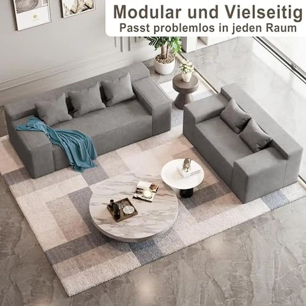 Ljustra Modern 3-Seater Sofa Couch No Assembly Required Cat Scratch Resistant