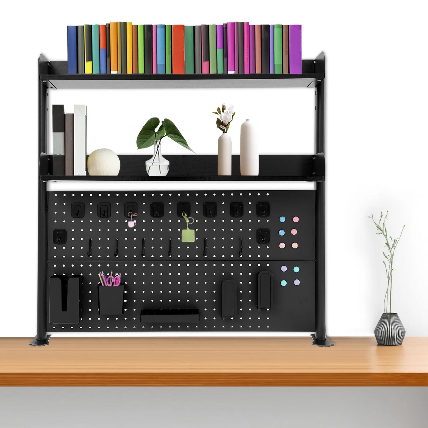 Desktop Bookshelf Clip-on Desk Organizer Modern Metal Storage Solution