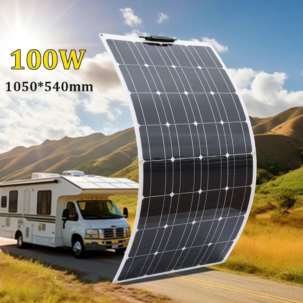 12V Solar Panel 150W 300W 450W Flexible Photovoltaic Charger for Camping