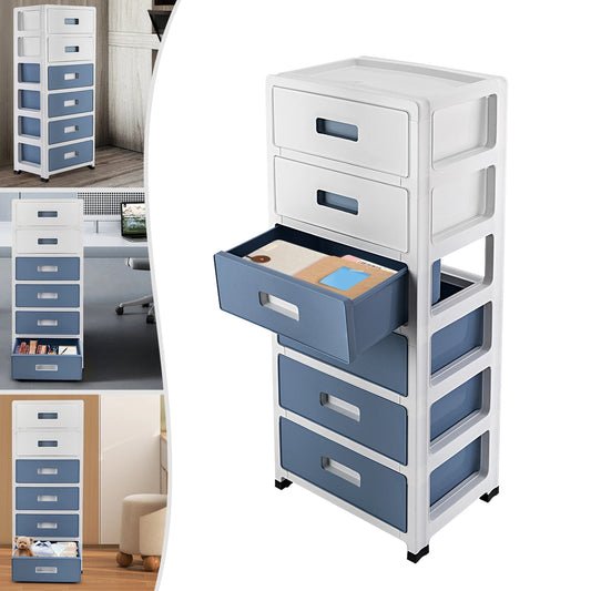 6 Tier Drawer Cabinet Desktop Organizer Storage Box for Home Office Study