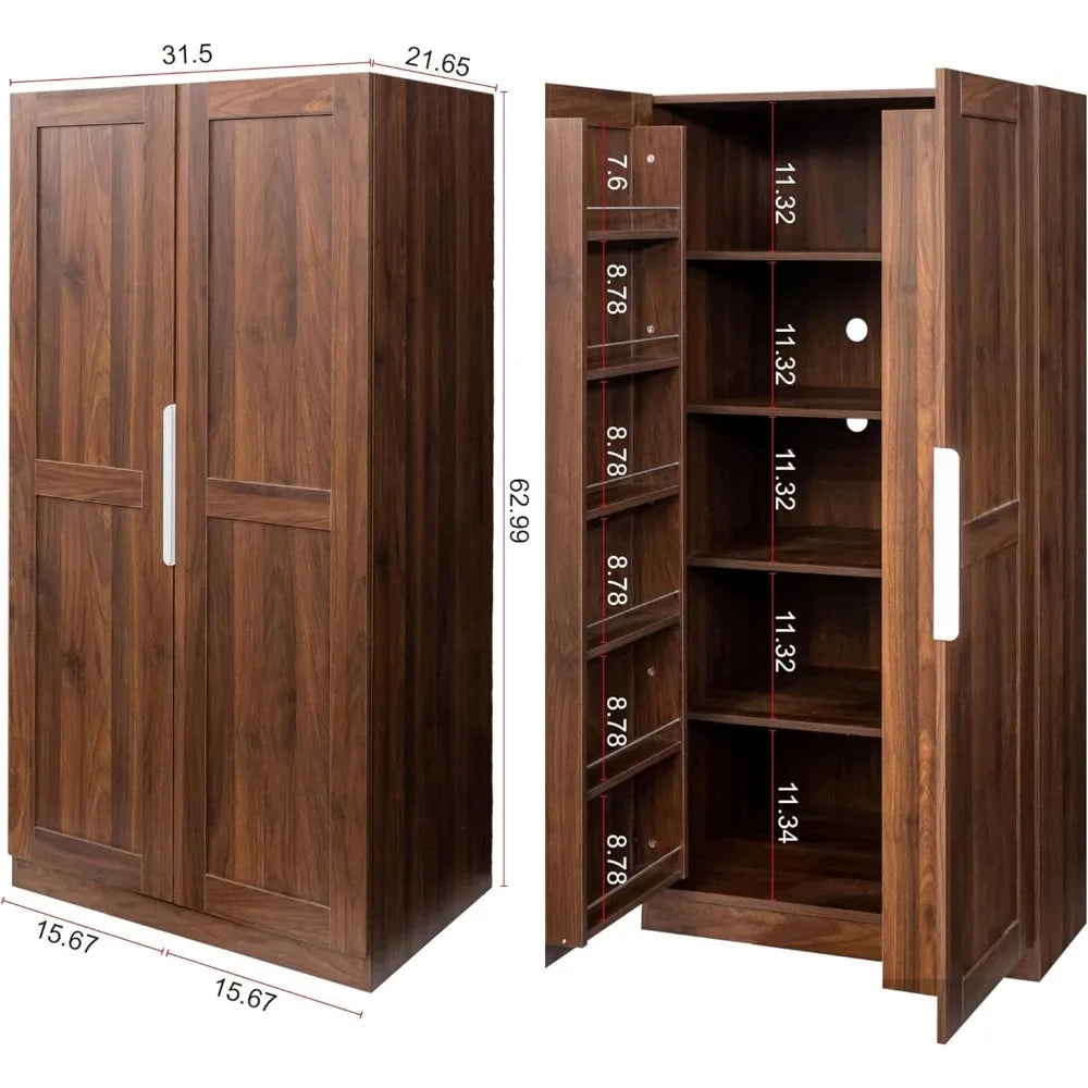 22 Inch Deep Kitchen Pantry Cabinet Organizer with Door Storage Shelves