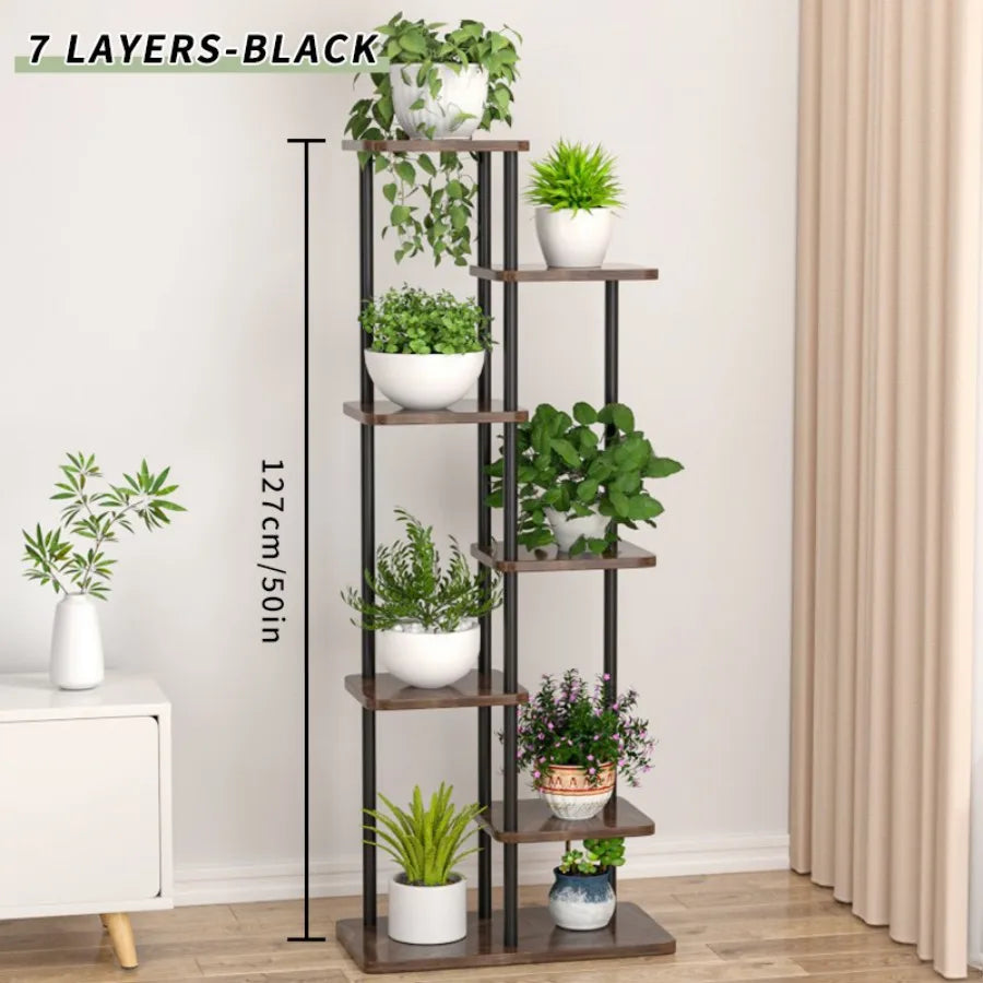 Ljustra Flower Stand Rack Metal Plant Holder Organizer for Home Garden