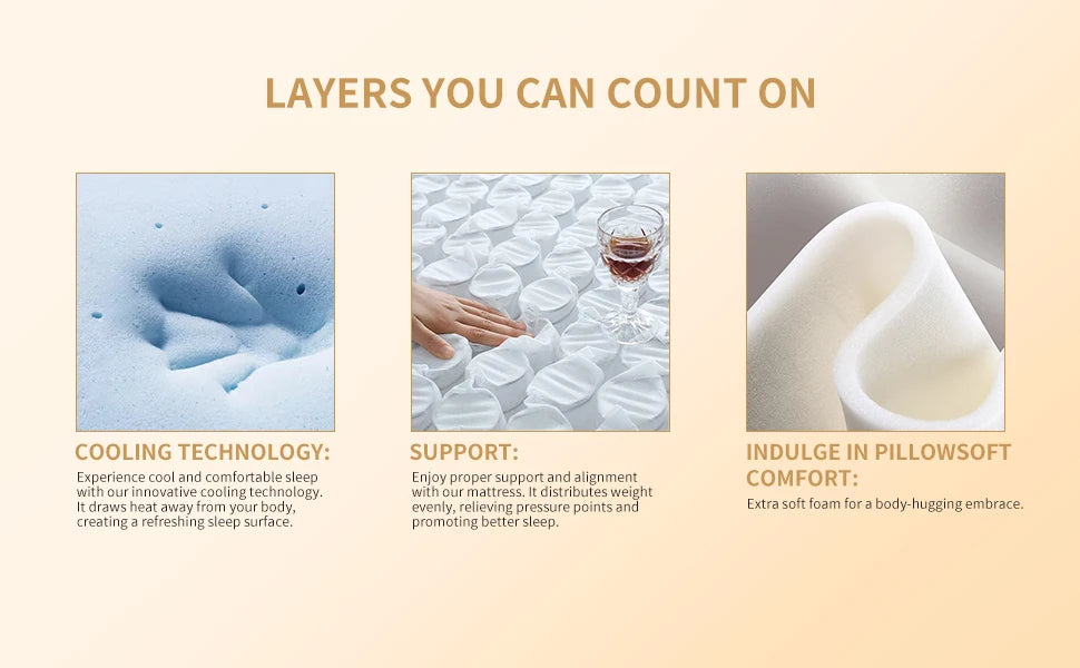 Ljustra 10 Inch Full Queen Mattress Cooling-Gel Memory Foam Hybrid