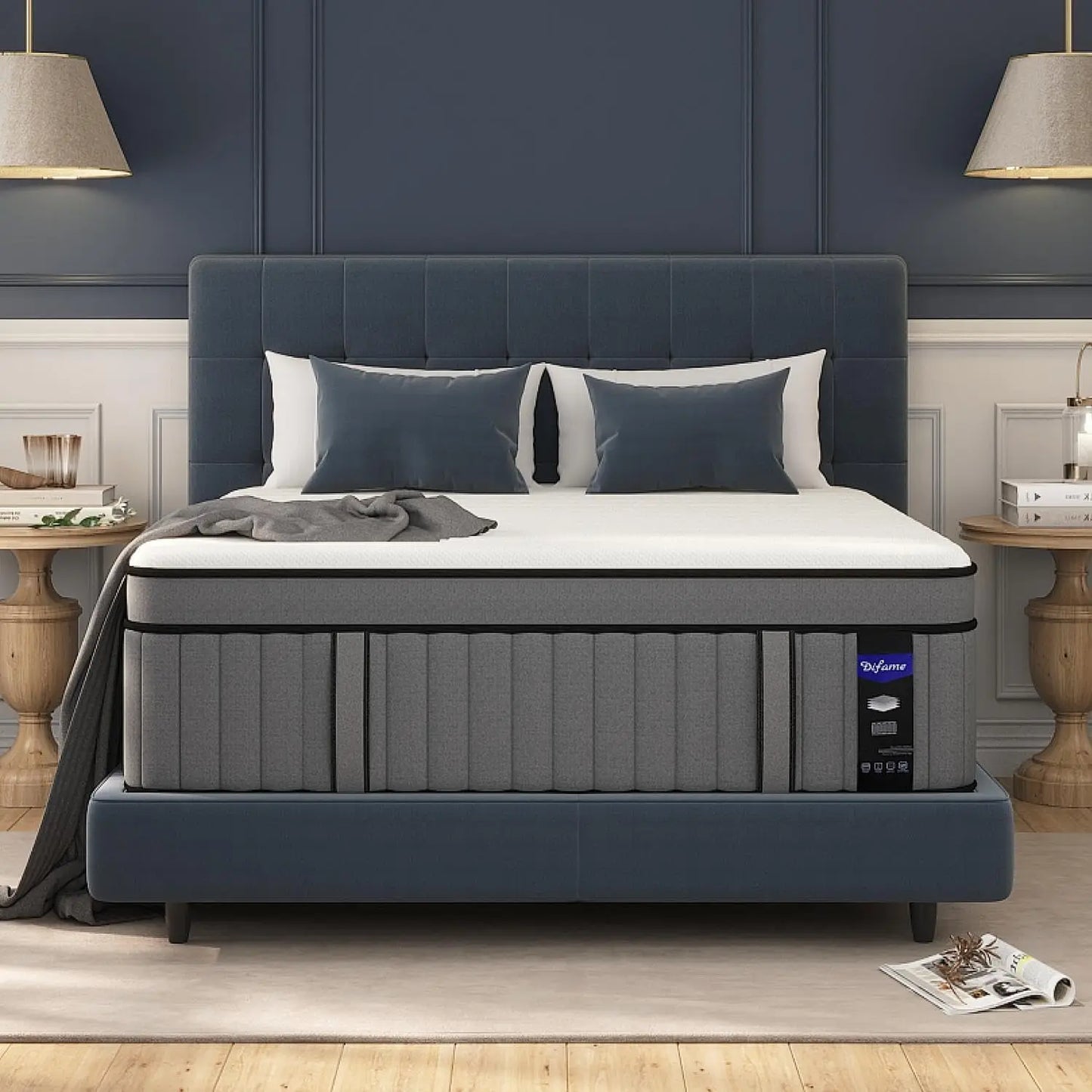 Ljustra King Size 14 Inch Gel Memory Foam Hybrid Mattress in a Box