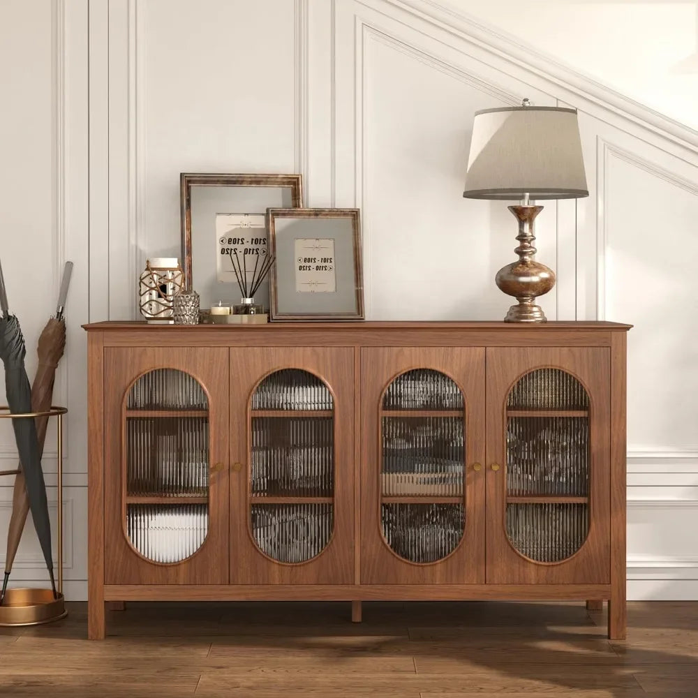 Ljustra Sideboard with Acrylic Doors Coffee Bar Cabinet for Living Room